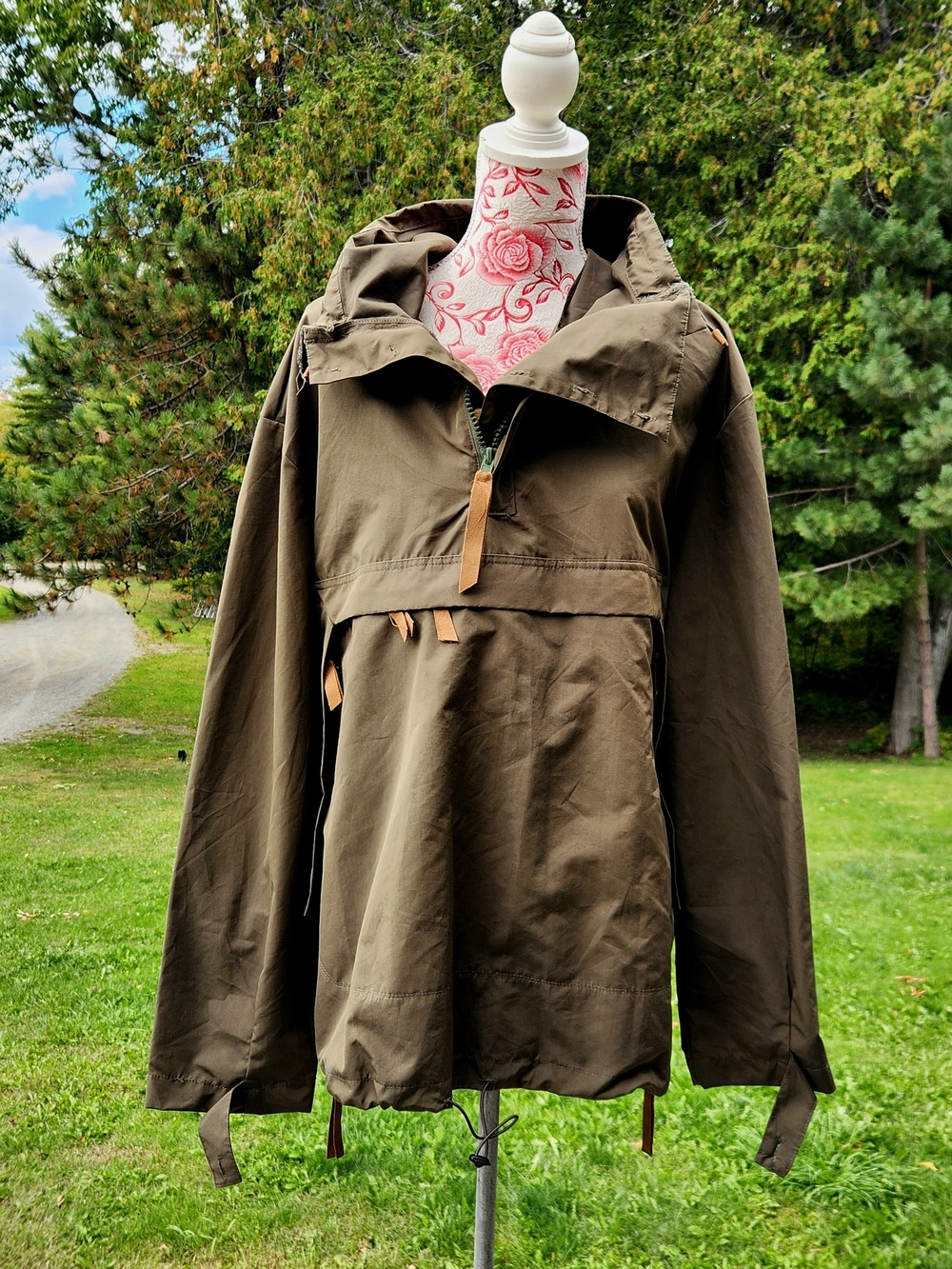 Olive Lightweight Pullover Anorak Jacket - Unbranded